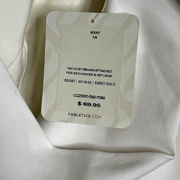 Fabletics Power Hold Egret/Gold White Boost Crop Leggings Size 2XL - Picture 9 of 10